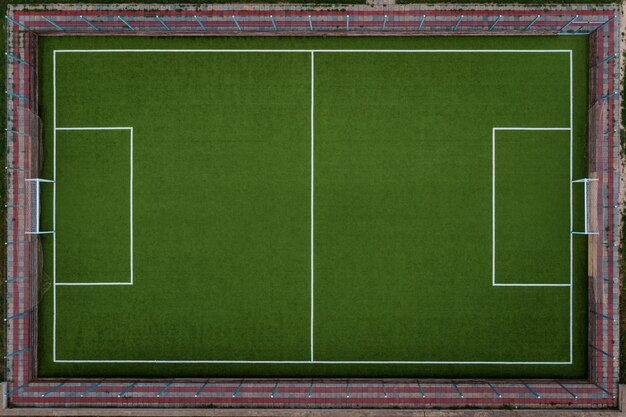 Bovenaanzicht voetbalveld