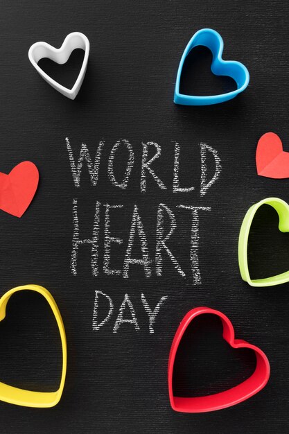 Bovenaanzicht wereld hart dag concept