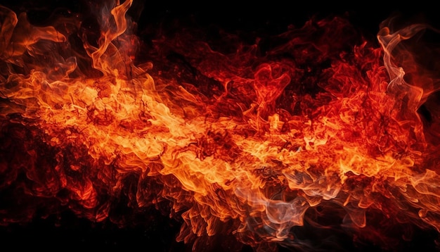Brandend inferno ontsteekt passie in levendige kleuren gegenereerd door AI