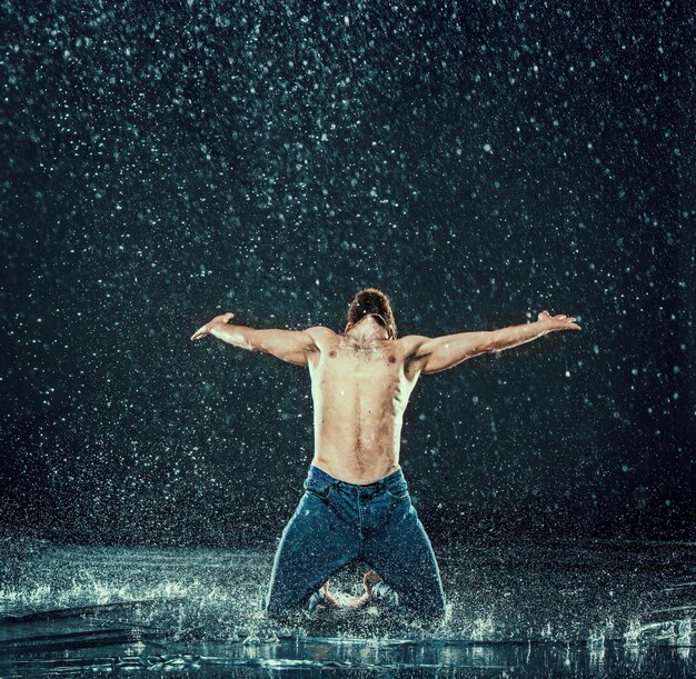 Breakdancer in water