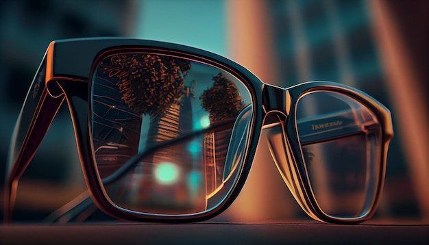 Gratis foto brillen en zonnebrillen weerspiegelen zomerse elegantie en design gegenereerd door ai