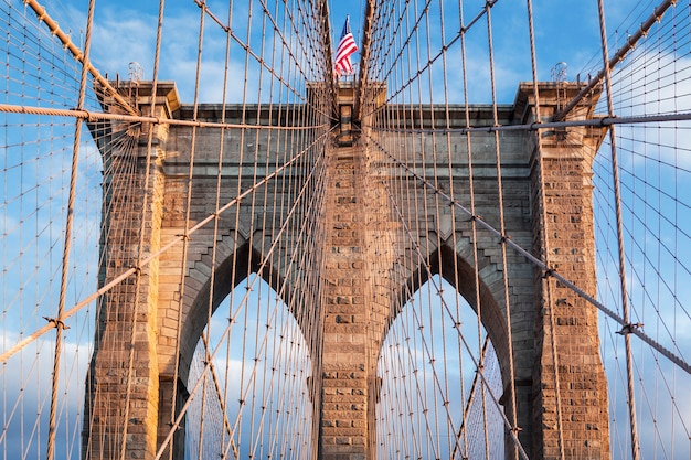 Brooklyn Bridge, New York City. VERENIGDE STATEN VAN AMERIKA.