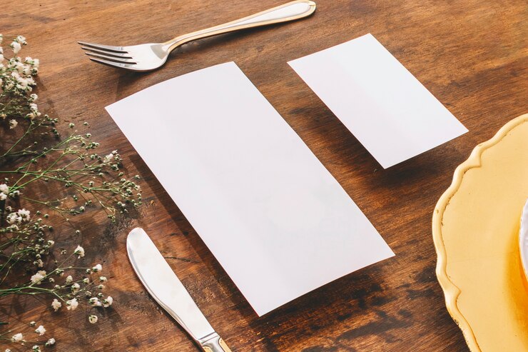 Gratis Foto bruiloft menu concept