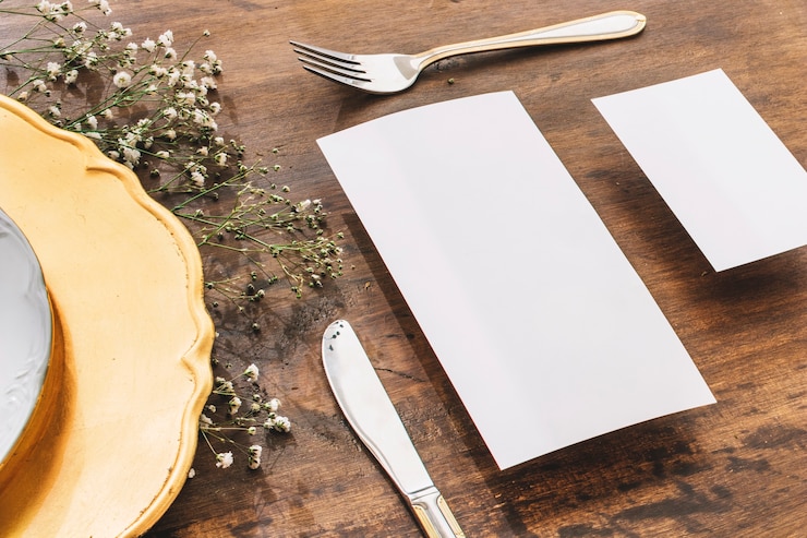 Gratis Foto bruiloft menu concept
