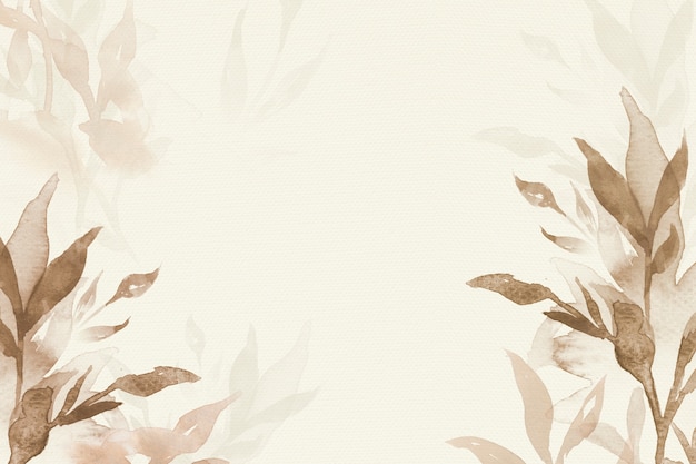 Bruin aquarel blad achtergrond esthetische herfst seizoen