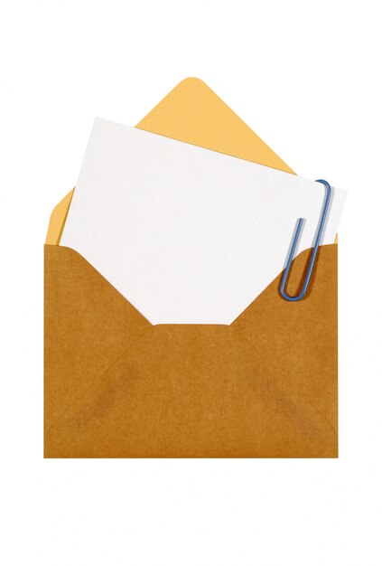 Bruine envelop met bericht-kaart