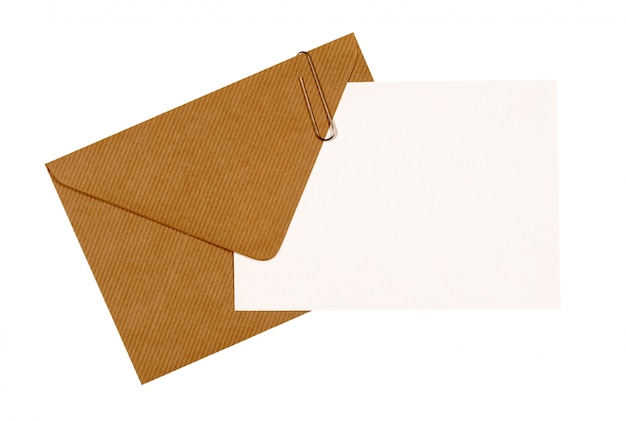 Bruine envelop met berichtkaart