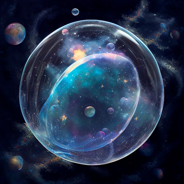 Gratis foto bubble planeet in de ruimte