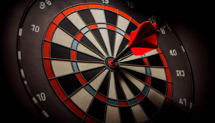 Gratis Foto bull's eye hit succesvol dartdoel perfecte nauwkeurigheid gegenereerd door ai