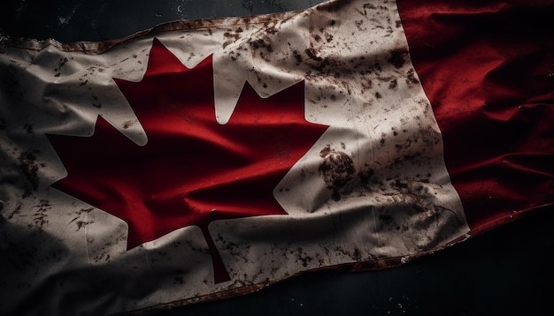 Gratis foto canadese vlag wappert trots symbool van patriottisme gegenereerd door ai