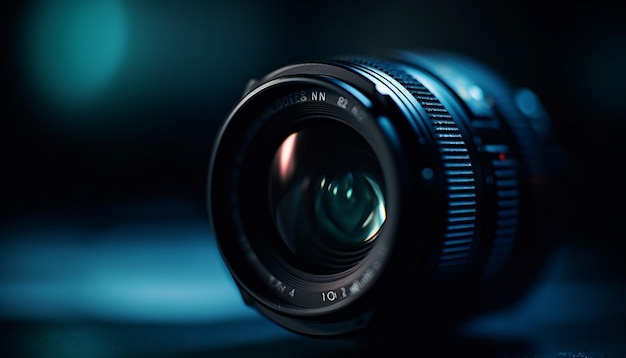 Gratis foto canon-lens legt glas vast in selectieve focus gegenereerd door ai