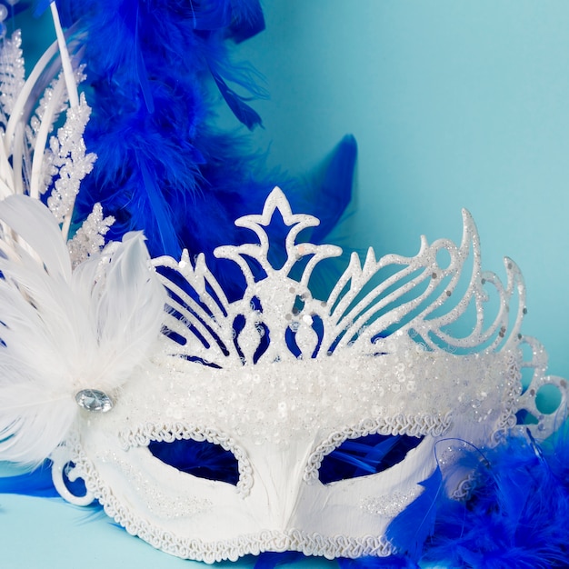 Gratis foto carnaval-masker met veren