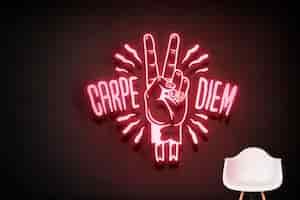 Gratis foto carpe diem neon teken