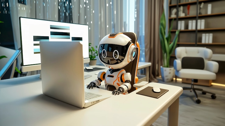 Gratis Foto cartoon ai robot personage scène