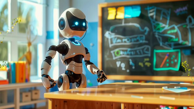 Cartoon ai robot scène