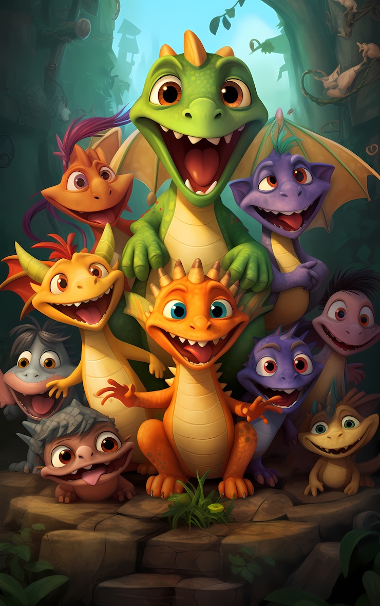 Gratis Foto cartoon draak personage