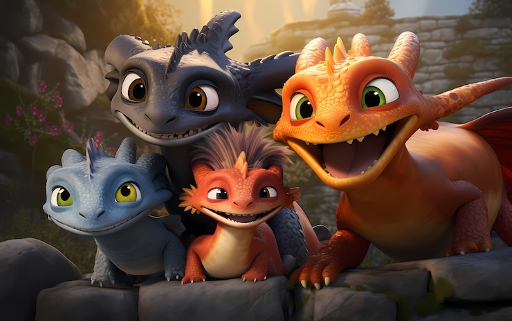 Gratis Foto cartoon draak personage
