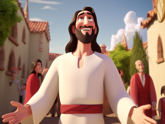 Gratis foto cartoon jezus christus levensstijl