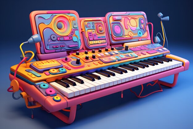 Cartoon stijl piano