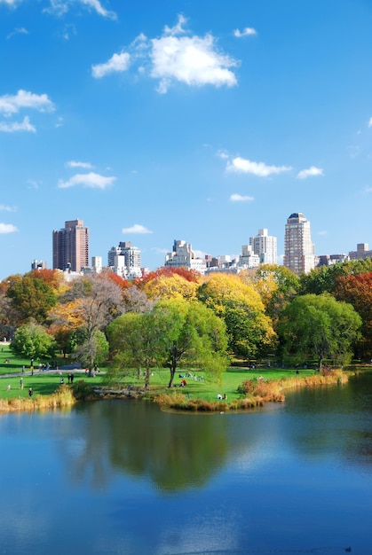 Central Park meer herfst