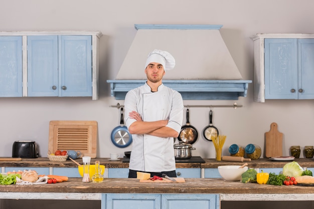 Chef-kok in de keuken