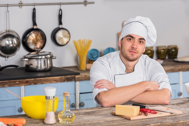 Chef-kok in de keuken