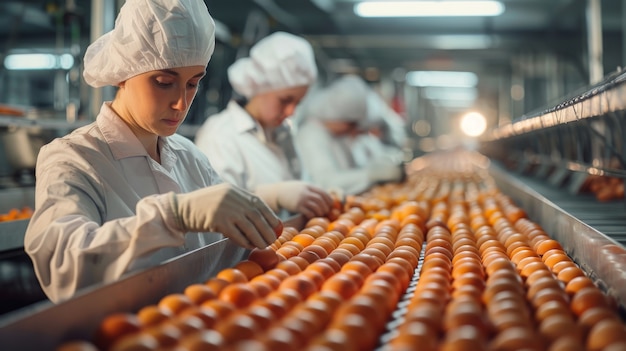 Gratis foto chicken farm scène met pluimvee en mensen