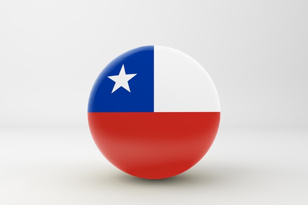 Chili Vlag Op Witte Achtergrond