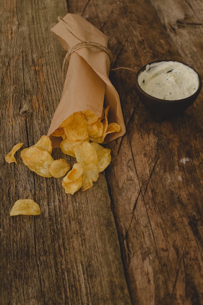 Chips op de tafel