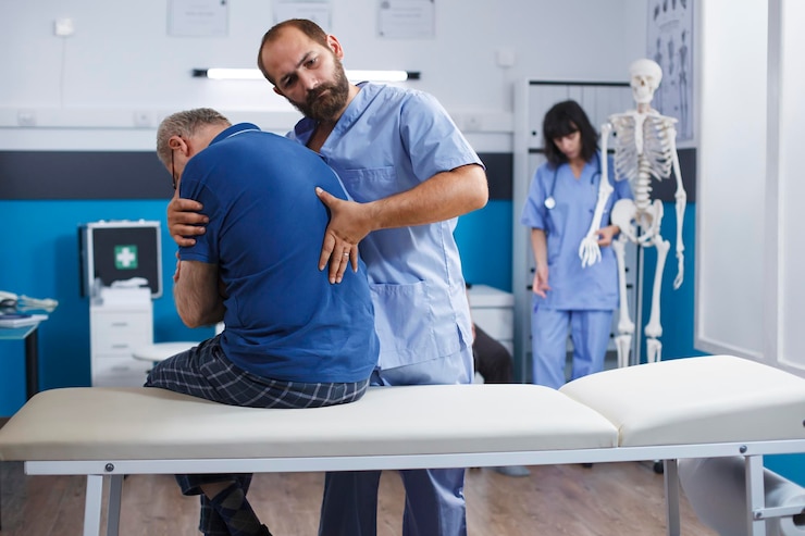 Gratis Foto chiropractor biedt hulp aan patiënt