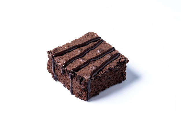 Chocolade brownie gedeelte geïsoleerd op een witte achtergrond