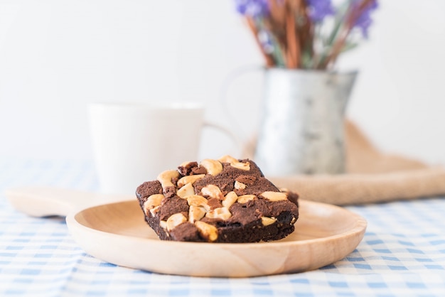 Chocolade brownies op tafel