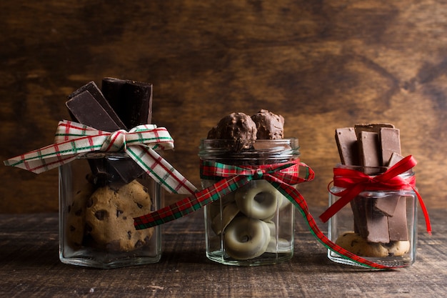 Gratis foto chocolade en kerstmis concept