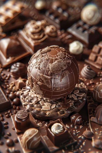 Gratis foto chocolade fantasie wereld bal