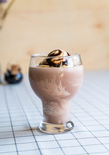 Chocolade frappe Met Vanille-Ijs