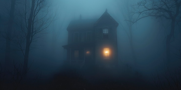 Gratis Foto cinematografische stijl uitzicht op spookachtig huis met spookachtige esthetiek