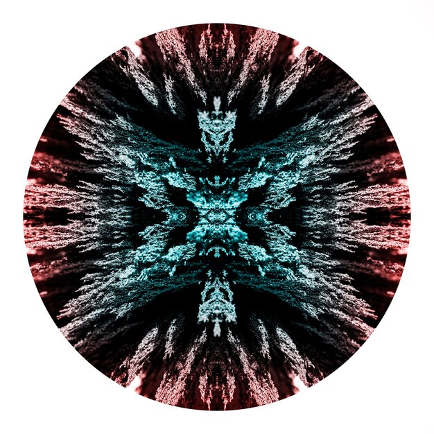 Cirkel van caleidoscoop magnetisch metaal het scheren ontwerp op witte achtergrond