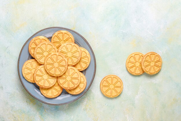 Citrusschijfvormige heerlijke koekjes.