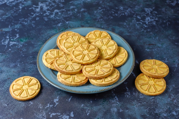 Citrusschijfvormige heerlijke koekjes.