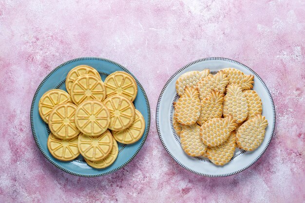 Citrusschijfvormige heerlijke koekjes.