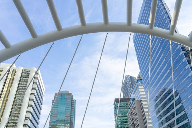 Cityscape van de stadshorizon van bangkok, landschap Thailand