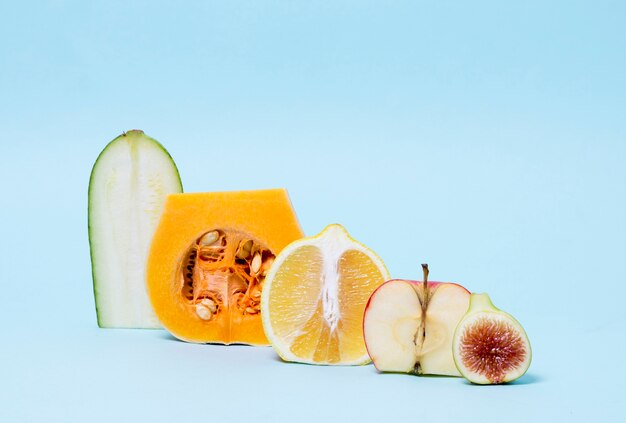 Close-up assortiment van groenten en fruit