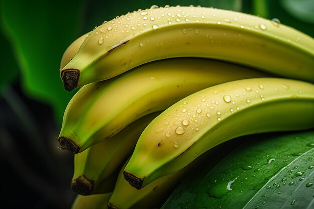 Close-up bananen met waterdruppels