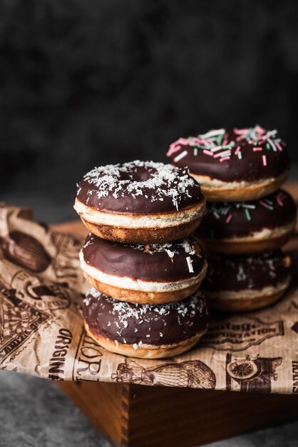 Close-up donuts met glimmertjes