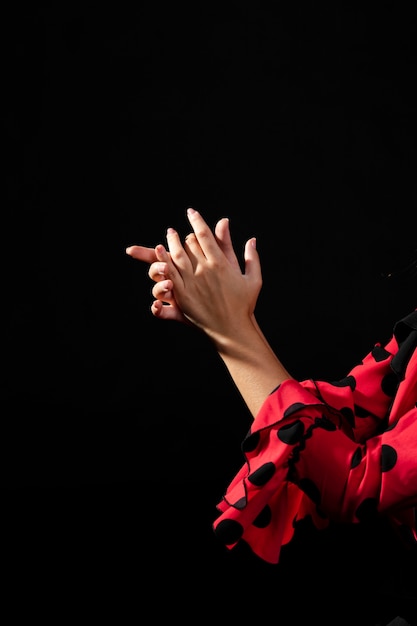 Close-up flamenca danser handen klappen