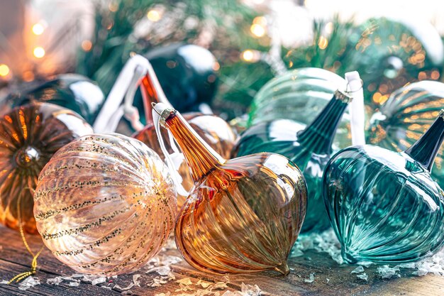 Close-up glazen bollen voor de kerstboom