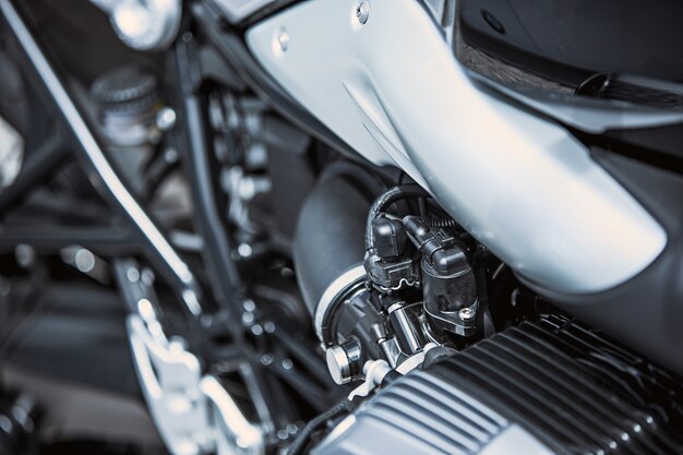 Close-up luxe motorfietsartikelen: Motoronderdelen