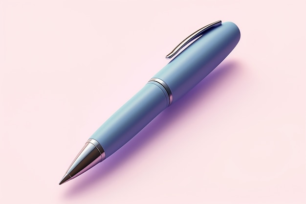 Gratis foto close-up op 3d-weergave van blauwe pen
