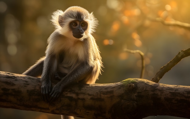 Gratis foto close-up op aap in boom