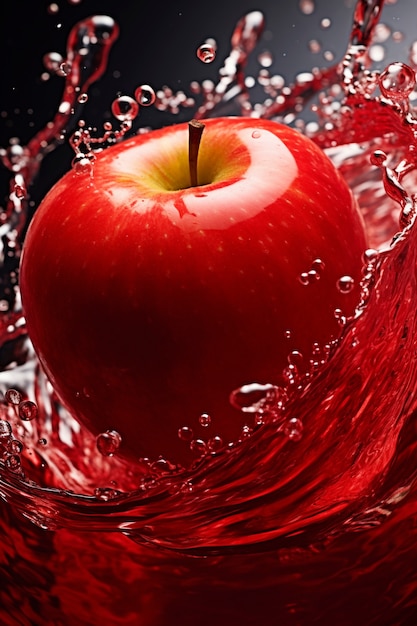 Close-up op appel bespat door water